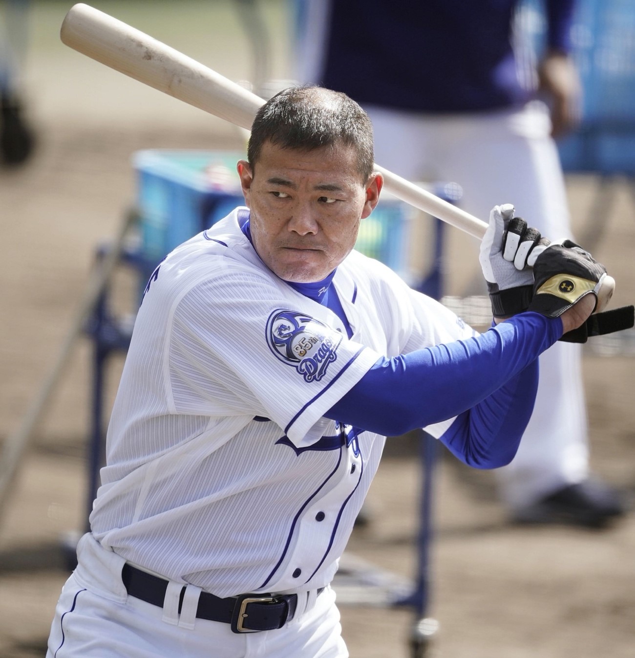 【写真提供=共同通信】今年の4月に44歳となる球界最年長プレイヤー・福留孝介（中日）。14年ぶりの古巣復帰で高いモチベーションを持って開幕へ向けて調整を続ける。